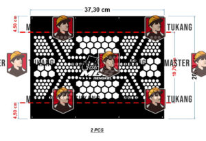 Grill speaker desain tulisan